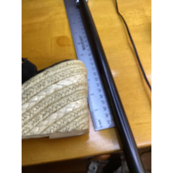 Gap Women's Monica PEEP Toe Casual Platform Sandals Black Suede Size 9 - Picture 4 of 5